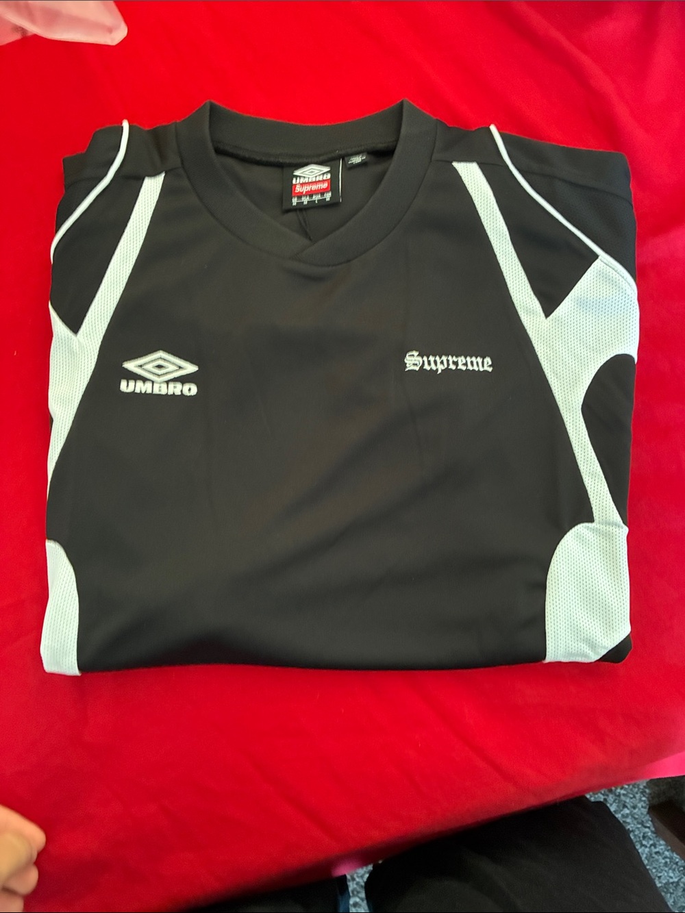 Supreme Black and White Short Sleeve Athletic Tee